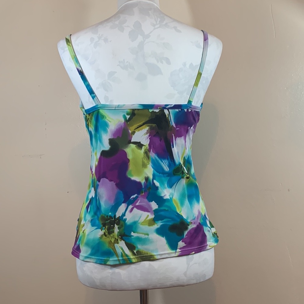 Caribbean Joe Island Supply Co. Sz 14 Watercolor Tankini Top - Picture 5 of 9